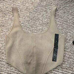 Banana Republic Neutral Knit Sleeveless Crop Top in Taupe